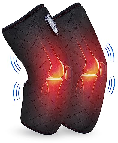 Comfier Coussin Chauffant Genouillère de Massage - Chauffe Pieds avec Masseur de Vibrations - Appareil de Massage pour Cuisses et Jambes, Cadeau Homme/Femme/Papa/Maman