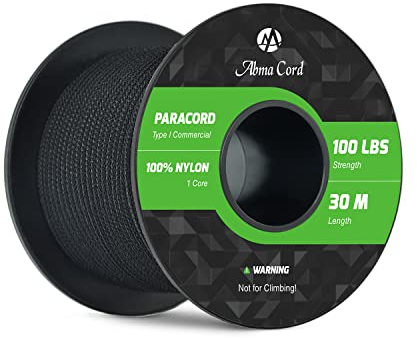 Abma Cord Paracord 2mm Nylon Seil Paracord 100 Schnüre mit 1 Kern-Strängen Type I Survival Fallschirm Schnur - Max. 45kg (100lbs)