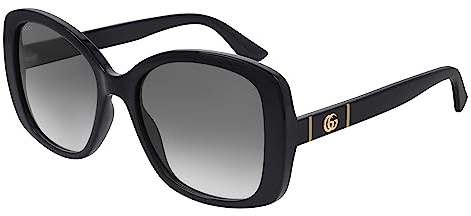 GUCCI Womens GG0762S Sunglasses, Black-Black-Grey, 56