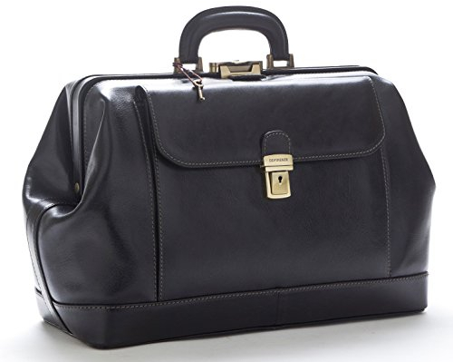 Doktortasche aus Leder - D&D0204 - Made in Italy (Schwarz)