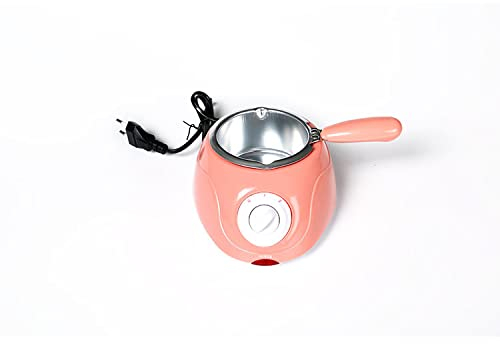 SIQI Chocolate Melting Warming Fondue Set - Electric Choco Melt/Warmer Machine Set w/Keep Warm Dipping function & Removable Pot, Melts Chocolate, Candy, Butter, Cheese-pink