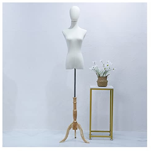LXLIGHTS Schneiderpuppen Damen Torso, Halbe Skala Mannequin Körper Kleiderordnung Mit Einstellbar Hölzern Stativ Base Stand für Kleidung Kleid Schmuck Display Schaufensterpuppe, 2 Farben