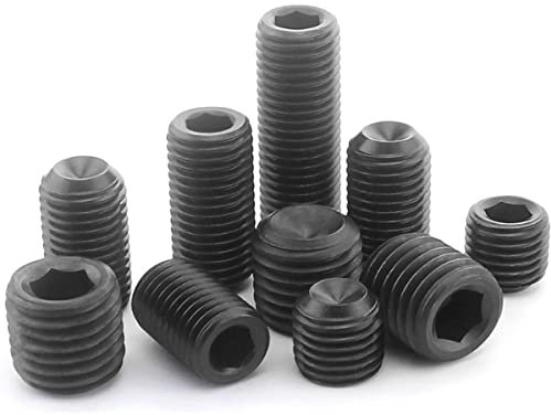 Lot de 30 vis à six pans creux M4 x 4 mm, en acier carbone de grade 12.9, sans tête - Noir