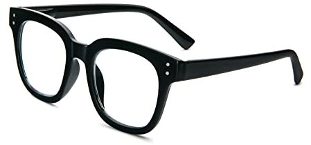 KoKoBin Occhiali da lettura oversize anti luce blu per donna Occhiali da lettura per computer alla moda con montatura quadrata (Nero, 2)