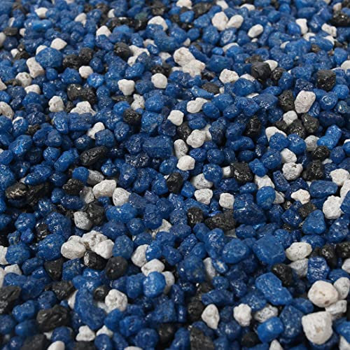 Aqua Della, Aquarienkies in der Farbe Blue Mix 2 kg, dekorativ und funktional, bietet Unterstützung, besteht aus hochwertigen Elementen, vor Gebrauch mit lauwarmem Wasser abspülen