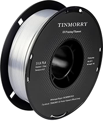 Silk PLA Filament 1.75mm, TINMORRY 3D Drucker Filament, 1 kg, 1 Spule, Silver