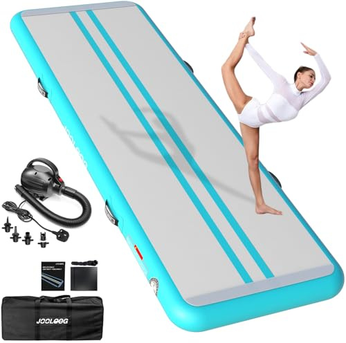Air Tumbling Matte Track 10/20cm hoch Turnmatte Aufblasbare 2 m 3 m 4 m 5 m 6 m Gymnastikmatte mit Elektrischer Luftpumpe Trainingsmatte für Zuhause, Turnhalle, Garten, Yoga, Cheerleading, Fitness