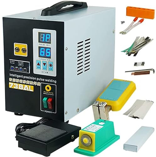 ZWQOZ Soldador de batería portátil, Soldador por Puntos de batería 738AL Soldador por Puntos con Cabezal de Soldadura Ajustable for construcción de Paquete de baterías de Litio 18650 14500