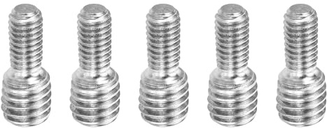PATIKIL M4 x 0.75 auf M6 x 1.0 Doppeltendiger Gewindestift Schraubenbolzen, 5 Stück 304 Edelstahl Stangenbolzen Gewinde Reduzieradapter für Möbelbeschläge, 14mm lang