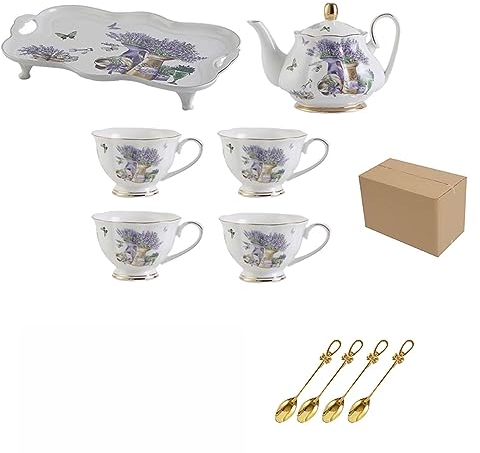 Teeservice, Teeservice aus Bone China, Teekanne, Teetasse, europäisches Keramik-Teeservice