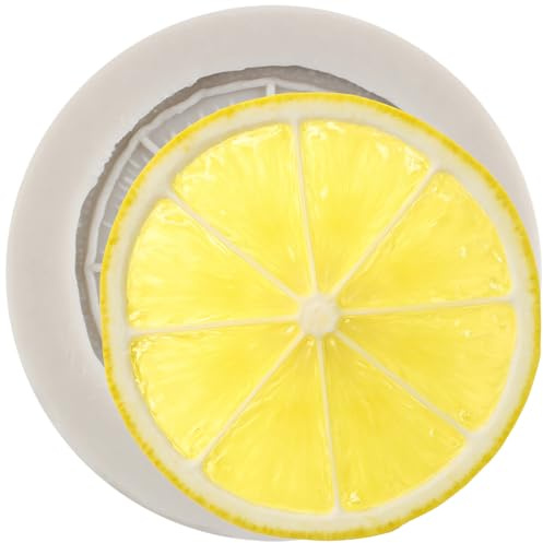 MINFEIDMS Lemon Fondant Moulds Summer Fruit Silicone Mould Lemon Slices Resin Moulds for Sugar Cake Decorating Cupcake Topper Candy Chocolate Gum Paste Polymer Clay
