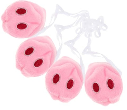 LALADEFIEE Künstliche Plüsch Schweinenase 4 Stück Mit Elastischem Gummiband Niedliches Cosplay Zubehör Für Halloween Party Und Karneval