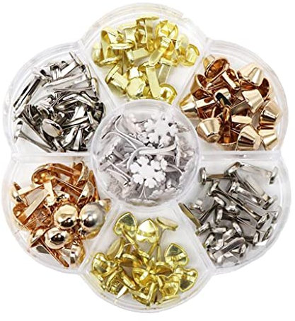 Qianly Mini Brads für Papierprojekte Und Scrapbooking, B