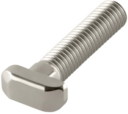 Hammerschrauben, T-Schraube Nut 8, M6, M8 für 30x30, 40x40 Konstruktionsprofile- Montageprofile (10, vernickelt, M8 x 35)