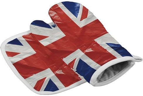 Gants de cuisine personnalisés résistants à la chaleur pour femme - Motif drapeau britannique