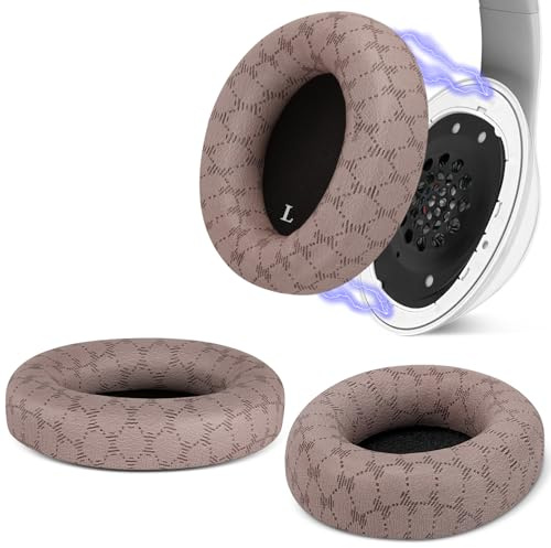 Geekria SNAP - Cuscinetti magnetici per Beats Studio 3 Wireless/2 Series, cuscinetti magnetici facili da cambiare, sostituiscono gli auricolari in pochi secondi (pelle proteica marrone, 1 paio)