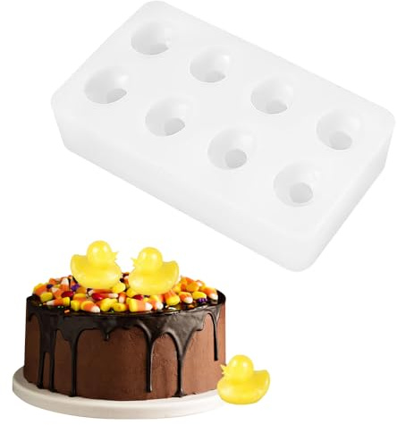 8-Cavity Silicone Duck Mold, Mini 3D Fondant, Chocolate, Candy, Epoxy Resin, Soap & Polymer Clay Mould for Cake Decorating, Baking DIY Crafts