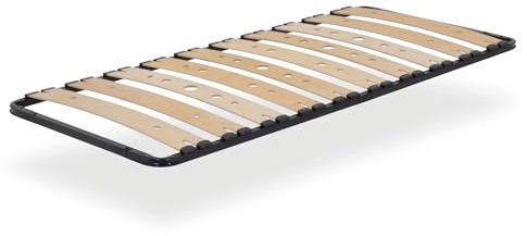i-flair Lattenrost Austen 90x200 cm – Stabiler Lattenrahmen mit Metallrahmen & perforierten Holzlatten aus Birkenholz für optimale Belüftung – einfache Montage – Modell IF17