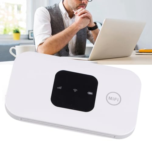 Ejoyous Router Wi-Fi Portatile 4G LTE Reiserouter, Dispositivo Hotspot WLAN Portatile, Router Wi-Fi Portatile per Spostamenti con 10 Utenti, Batteria da 2100 MAh, Slot per Micro Card,
