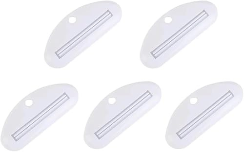 5Pcs White Plastic Toothpaste Squeezer,Toothpaste Tube Squeezer Dispenser,Toothpaste Clips for Saving Toothpaste,Kid Friendly, Simple and Practical, Aids and Accessories