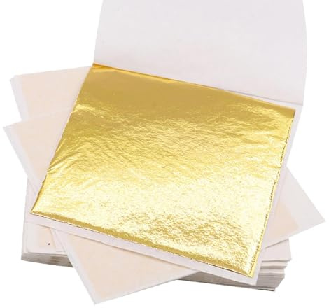 200 Blatt Blattgold zum Basteln (8.5 * 8cm) Goldfolie zum Basteln Gold Papier für Goldfolie Goldpapier zum Basteln Leaf Anlegemilch Blattmetall Blattgold Kaufen Goldenes Goldpapier Acrylmalerei