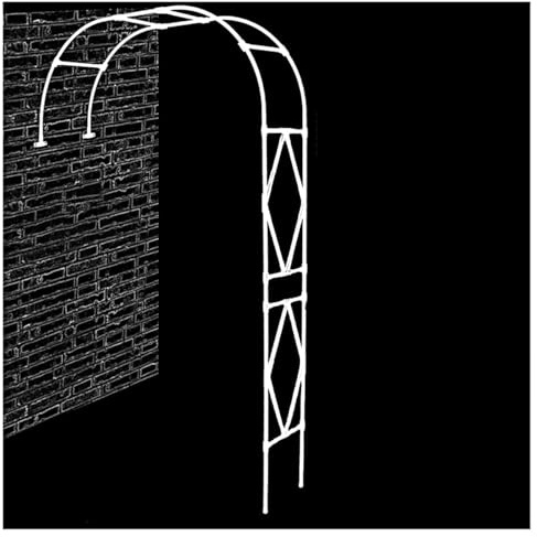 Arche de treillis de jardin – Cadre en acier galvanisé de 1,2 m, recouvert de plastique, parfait pour les plantes grimpantes, structure extérieure décorative pour jardin, patio et terrasse – Blanc
