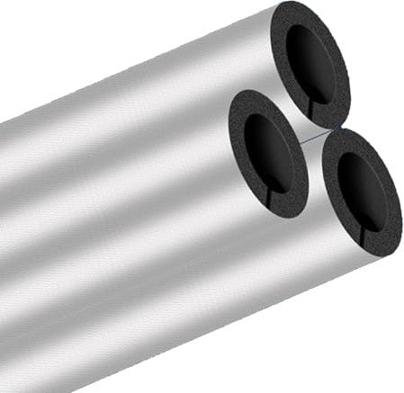 Isolation des tuyaux en mousse, auto-adhesive d'isolation d'aluminium tuyau, phonique prévention des incendies, pour tube climatisation et conduites d'eau chaude et froide(ID 219mm x TK50mm x L100cm)