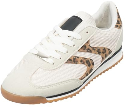 JOMIX Baskets Femme Classiques Rétro Chaussures de Sport Antidérapantes Confortables Basses Sneakers pour Tennis Skate et Marche