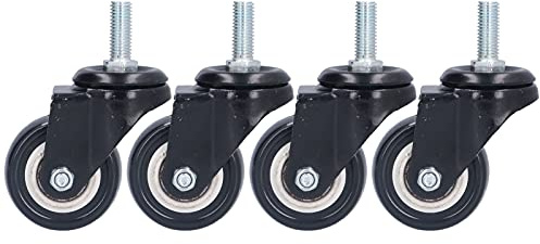 Ruote girevoli con stelo Ruote girevoli industriali resistenti Confezione 4 viti universali in PVC con ruota frenante per scaffali per apparecchiature mediche Attrezzature per (Niente freni)