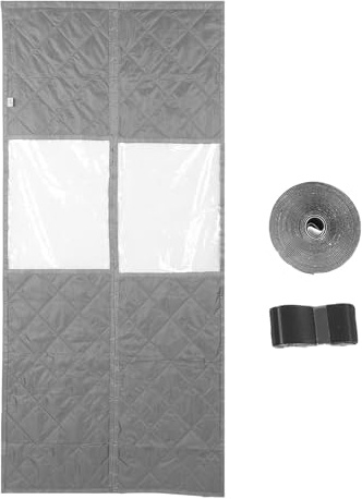 Oreilet Magnetischer Wärmeisolierter Türvorhang, Isolierende Türabdeckung für den Winter mit Klarem Fenster, Türvorhang für 87 X 215 Cm Große Türen, Hält Kalte Luft Fern