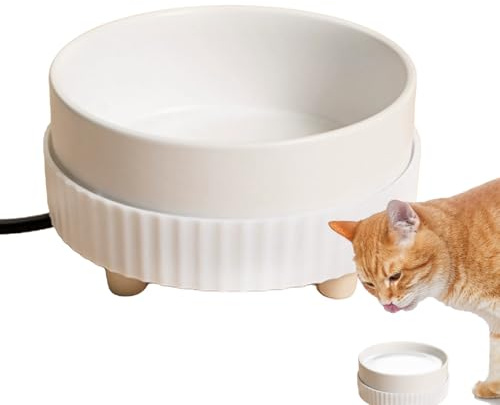 Vhjlfig Beheizter Wassernapf für Hunde, Polypropylen, 350 ml, 7 x 13,5 x 13,5 cm, für den Außenbereich, beheizter Wassernapf, schnelle Erwärmung, Wassernäpfe, Katzenthermostat Wasserbrunnen