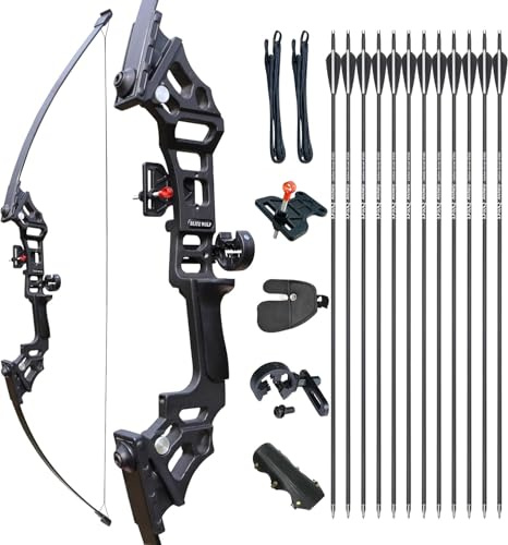 Recurvebogen Pfeil und Bogen Erwachsene Set 30lb Sportbogen Anfänger Rechtshänder Bogenschießen Jagd Langbogen mit 12 Pfeil