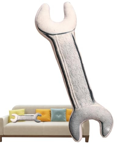 Yurosuis Outil en peluche – Clé à vis douillette, coussin en peluche, pour enfants et adultes, chambre de bébé, chambre à coucher, canapé, chaise, voiture, anniversaire, vacances