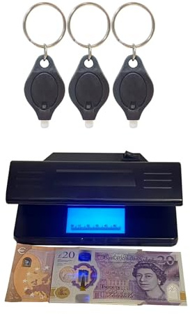 Détecteur de faux billets de banque, vérificateur de banque, testeur forgé, porte-clés, portable, fonctionne avec des piles, carte d'identité, passeport, papier polymère, euro, dollar toutes les