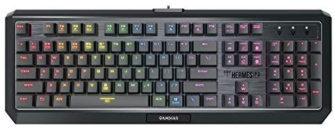 GAMDIAS Hermes P3 Black Mechanische USB-Tastatur Gaming 104 Tasten Low Profile RGB Switches Blau Tastatur mit Hintergrundbeleuchtung UK-Layout