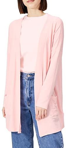 Amazon Essentials Cardigan léger en tissu éponge ouvert sur le devant pour femme ,rose clair,US L (EU L - XL)