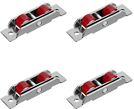sourcing map 4pcs roulette porte coulissante verre poulie de fenêtre 15.8mm Dia acier Inox Double roue