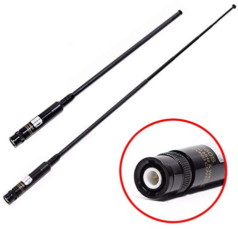 TengKo RH-660S BNC Dualband VHF UHF 144 / 430MHz Teleskopantenne Hochleistungs Zweiweg Radioantenne für Kenwood ICOM IC-V8 IC-V8 IC-V82 IC-V85 TK100 CB Radio für Baofeng Ham Walkie Talkie