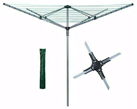 Abaseen Rotary Clothes Dryer 40M,50M,60M Washing Line Airer 4 Arm Dryer Folding Outdoor Indoor Laundry (50M)
