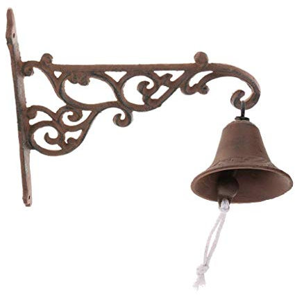 Tubayia Vintage Gusseisen Türglocke Türklingel Wandglocke Glocke für Haus Garten (A)