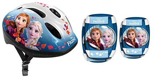 Stamp Mädchen Stamp Frozen 2 Helmet + Elbow and Knee Pads HELM ELLBOGEN KNIE SCHUTZ, Blau, Einheitsgröße EU