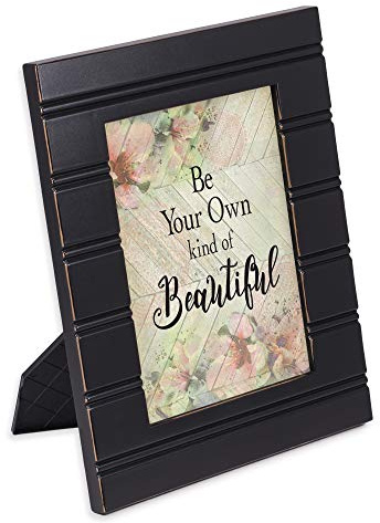 Cottage Garden Be Your Own Kind of Beautiful Black Beaded Board 5 x 7 Table Top and Wall Photo Frame