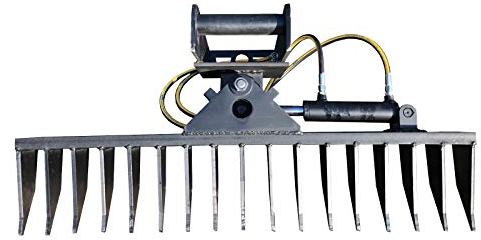 Roderechen Aufnahme MS01 Hydraulisch schwenkbar Wurzelreche Minibagger Rechen Breite 120cm