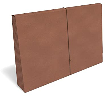 Staples Expanding Wallet, Legal Size, Brown Redrope Accordion File with Elastic Closure, Holds Oversized Documents – 10/Pack