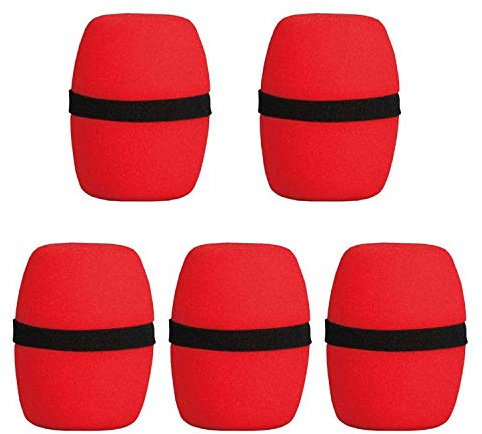 Foam Mic Cover POWERTOOL 35mm 5Pcs Handheld Microphone Windscreen Microphone Windshield Filter Muffler for KTV Stage Performance Outdoor Activities (Red)
