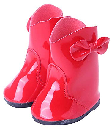 Aeromdale Puppenschuhe, helle PU-Schuhe mit Schleife, Dekoration für 45,7 cm große Puppenartikel, rot, 1 Paar