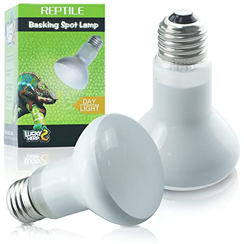 LUCKY HERP Reptilien Wärmelampe 50W-2er-Pack, Wärmelampe Terrarium Schildkröten Basking Spot, E27 Heizlampe für Reptilien, Schildkröten, Hühner, Bartagamen, Hunde