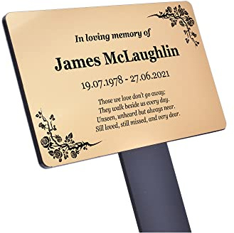 Origin Gedenktafel, personalisierbar, groß, goldfarben/silberfarben oder kupferfarben, für den Außenbereich, formell, elegant oder traditionell