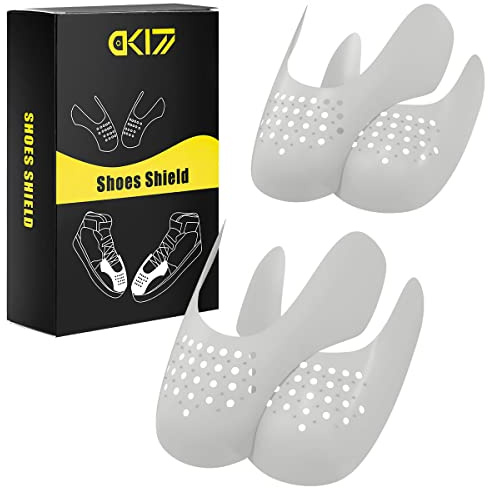 Lot de 2 paires de protection anti-rides pour boucliers, boucliers pour chaussures de sport, protections contre les plis des chaussures, éviter que les chaussures baskets plient le renfoncement, gris