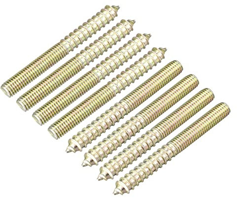 sourcing map M8x75mm Hanger Bolts, 8pcs Double Ended Thread Dowel Screws for Wood Furniture